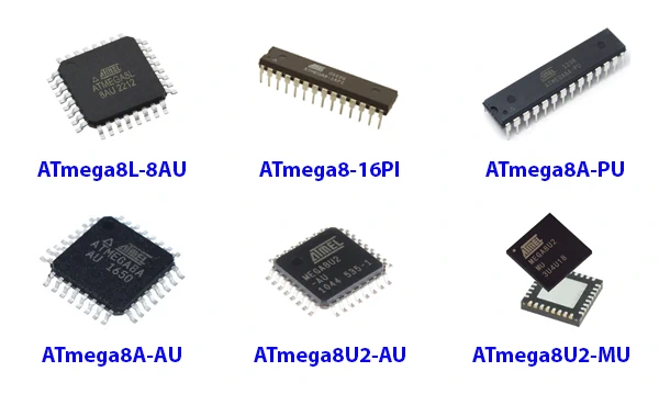 نمونه‌های میکروکنترلر ATmega8